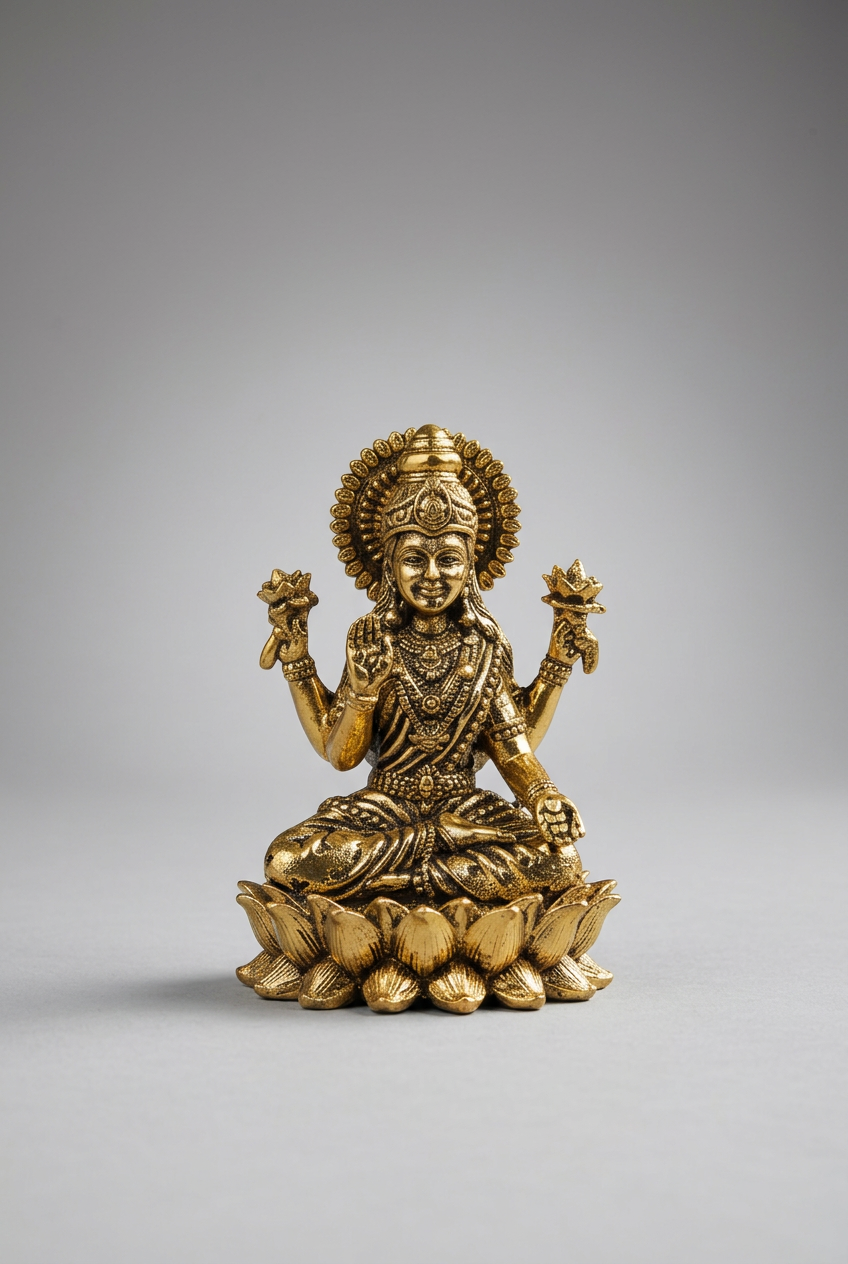 Kamal Lakshmi Ashtadhatu Idol | Energised Miniature Lotus Lakshmi Murti