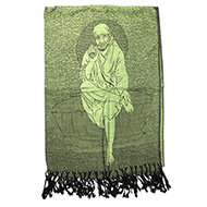 Sai Baba Shawl in Soft Jacquard Fabric-Royal Blue