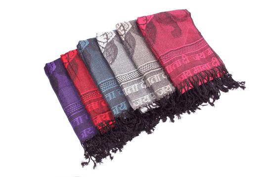 Durga Shawl in Soft Jacquard Fabric-Denim