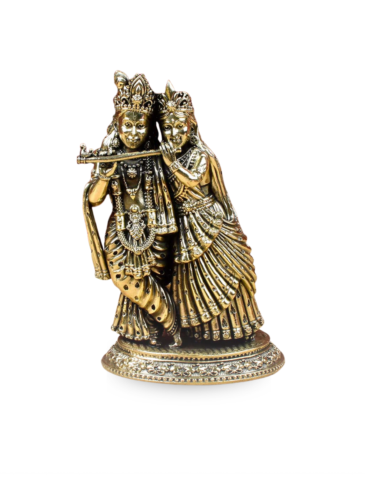 Radha Krishna Ashtadhatu Idol Energised Divine Couple Murti for Home Mandir