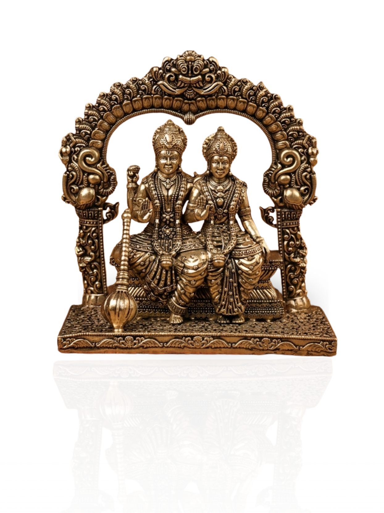 Ashtadhatu Laxmi Narayan Sitting on Sinhasan with Keerti Mukh Arch