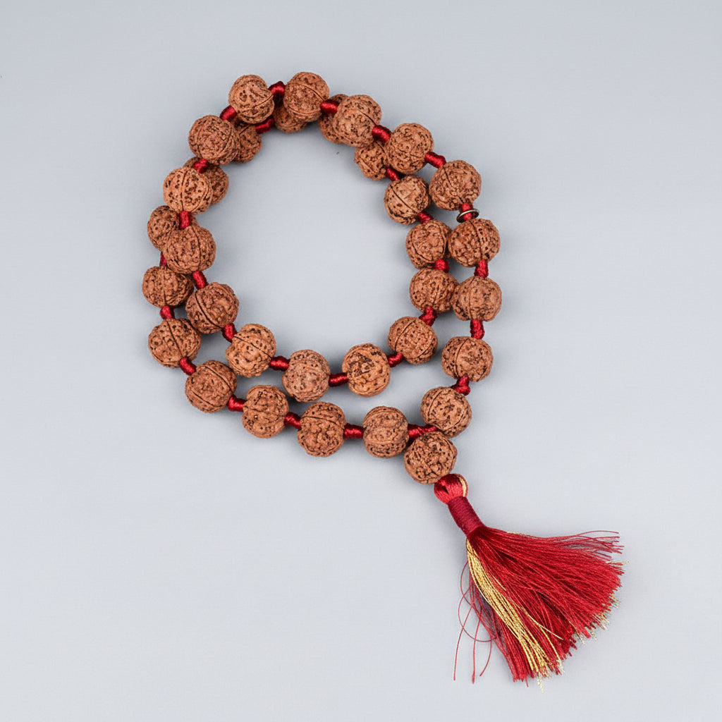 5 Mukhi Nepal Rudraksha Beads Mala - 15 mm
