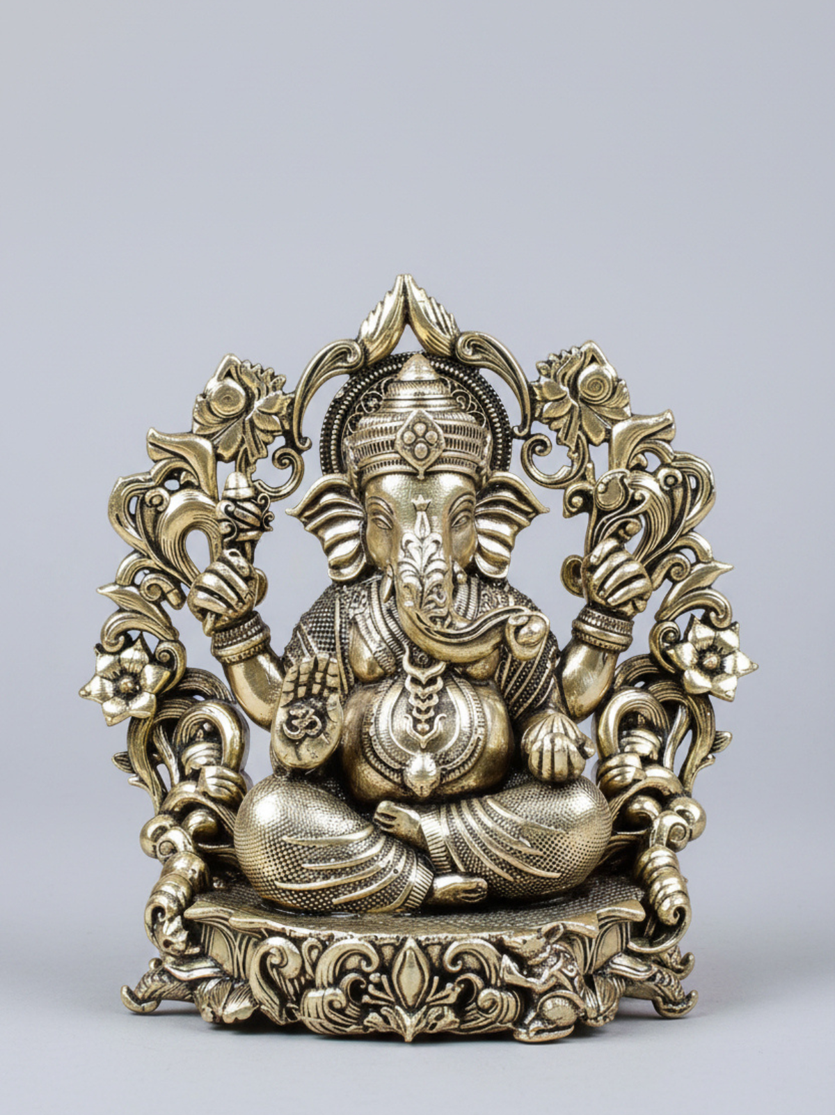 Lord Ganesh with Floral Frame Ashtadhatu Idol