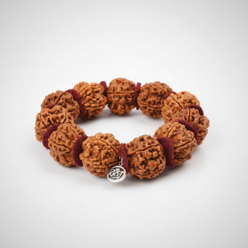 5 Mukhi Guru Bracelet (I)-Regular-Silver Chakri