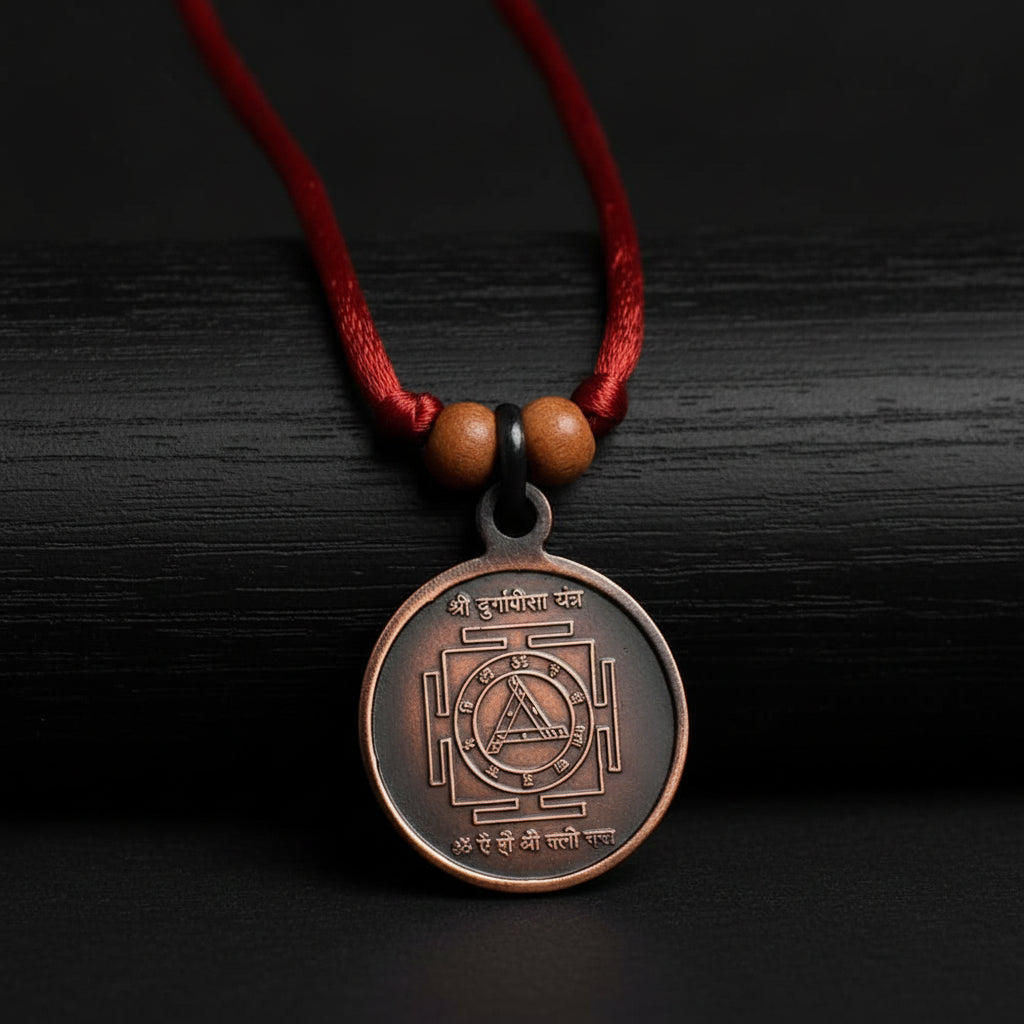 Shree Durga Bisa Yantra Copper Locket-Large-With Thread