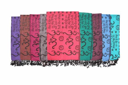 Gayatri Mantra Shawl in Soft Jacquard Fabric-Brown