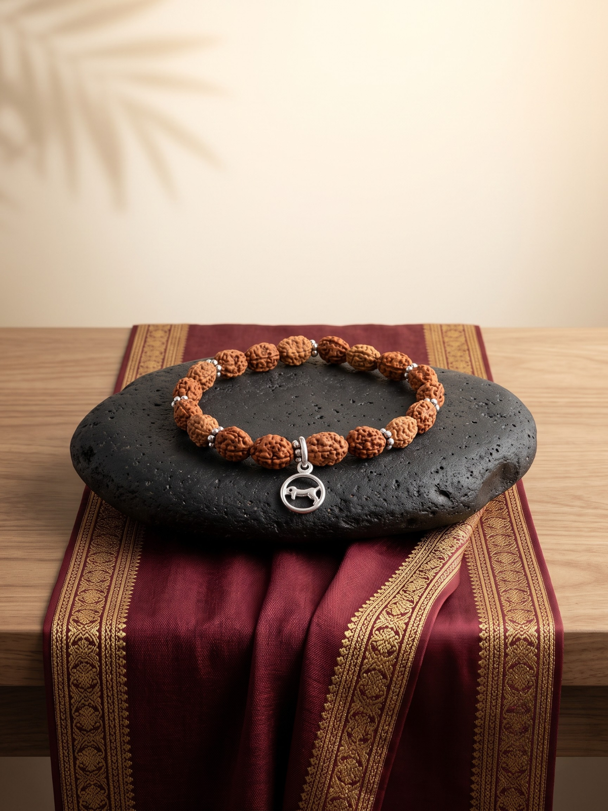Mani Monk Pearl Style 2 Mukhi Moon Java Bracelet with Silver Hook