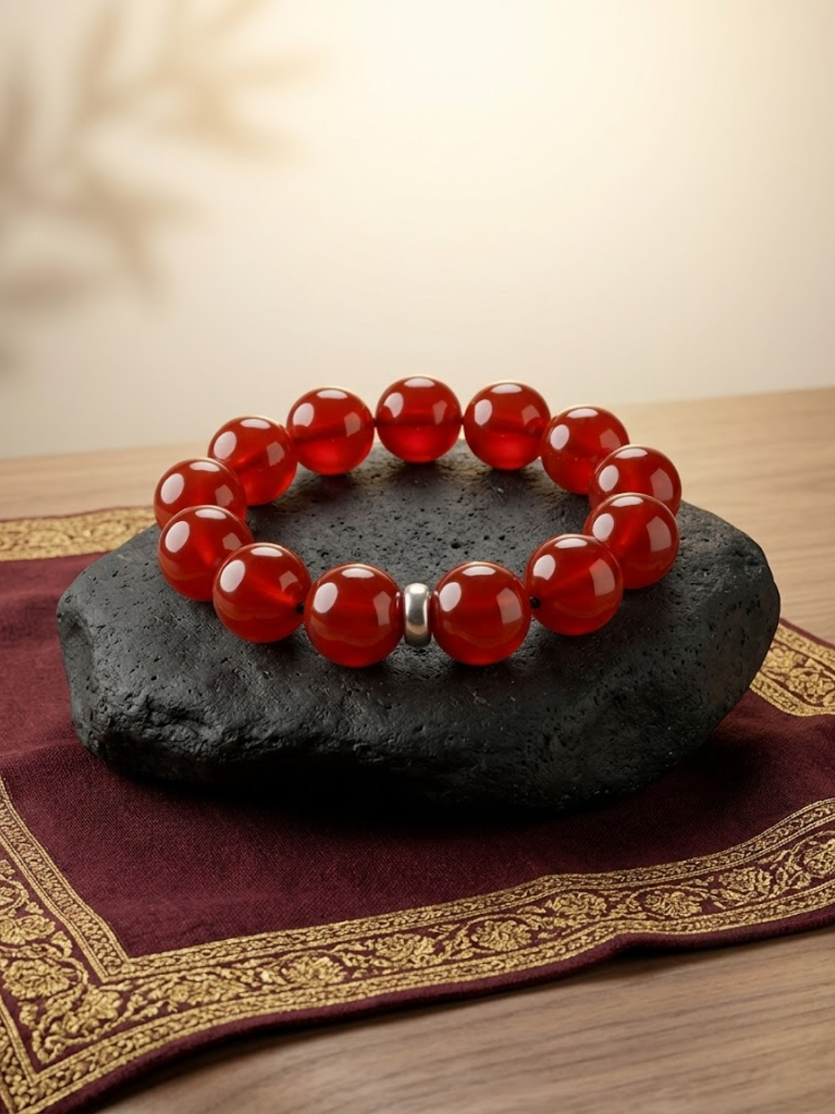 Red Carnelian Bracelet – 8mm Natural Gemstone for Healing, Meditation & Positive Energy