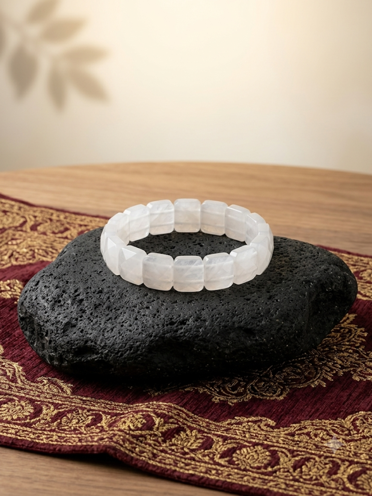 Natural White Agate Faceted Bracelet | Healing & Meditation Gemstone Bracelet