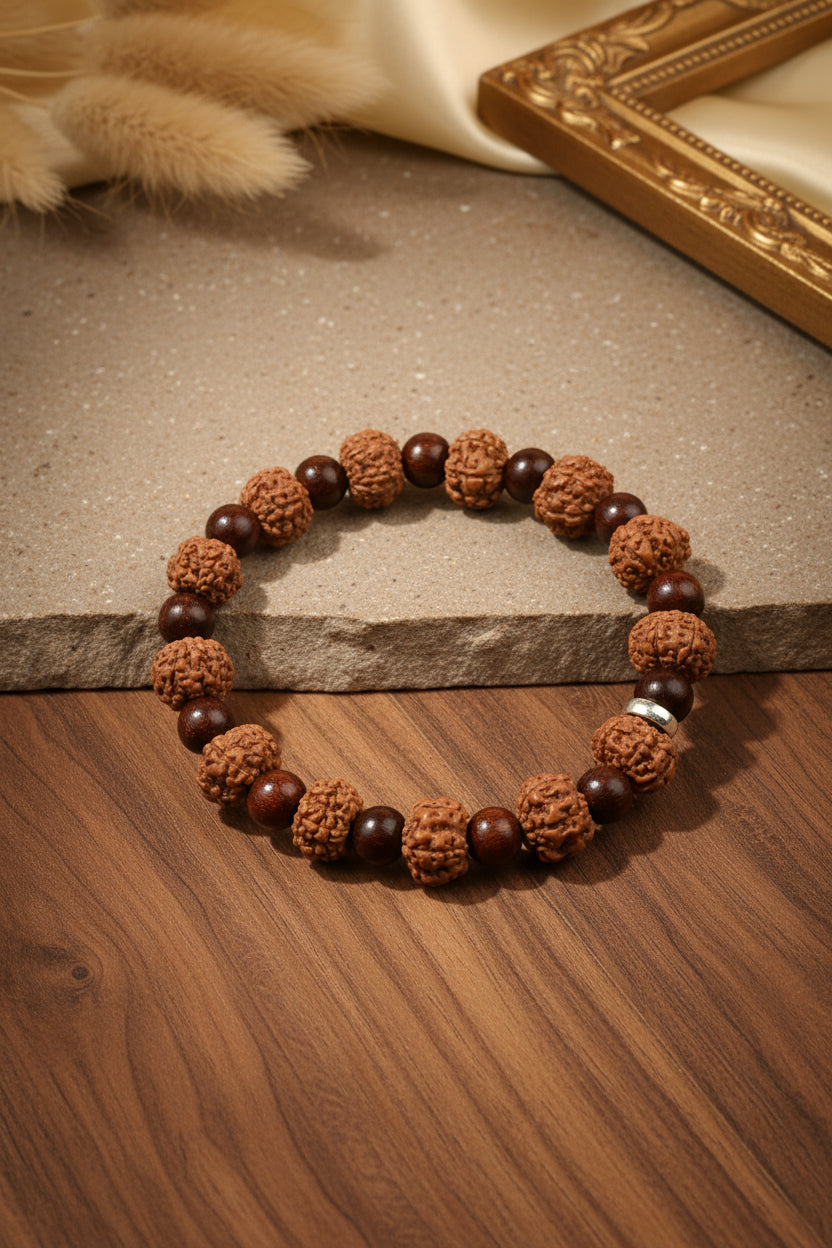 6 Mukhi and  Red Sandalwood Bracelet