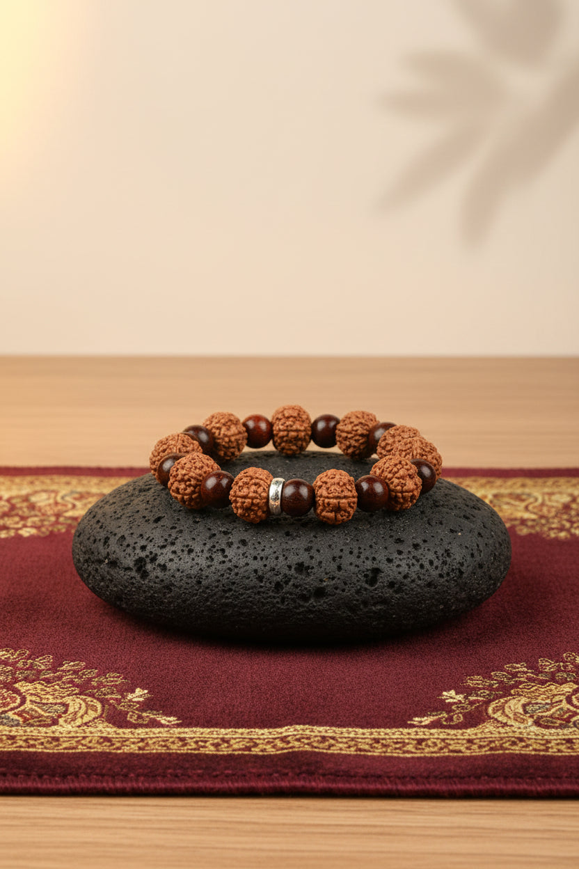 6 Mukhi and  Red Sandalwood Bracelet