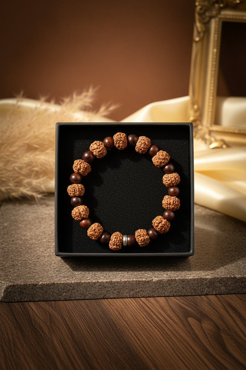 6 Mukhi and  Red Sandalwood Bracelet