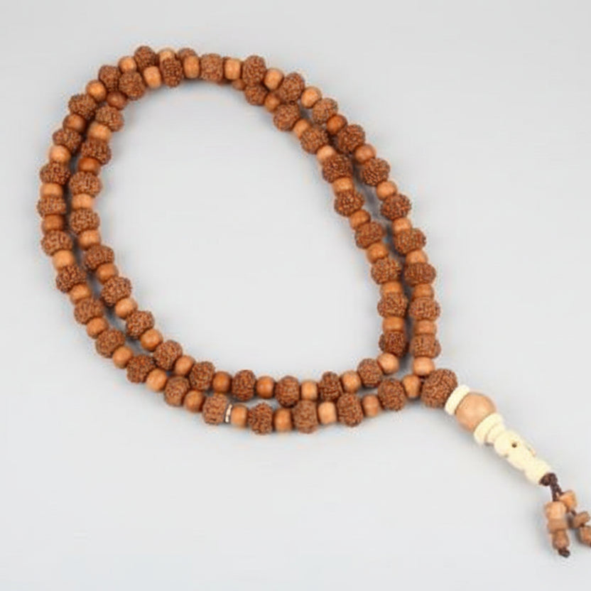 7 Mukhi Mahalaxmi Mala from Java with Sandalwood Beads