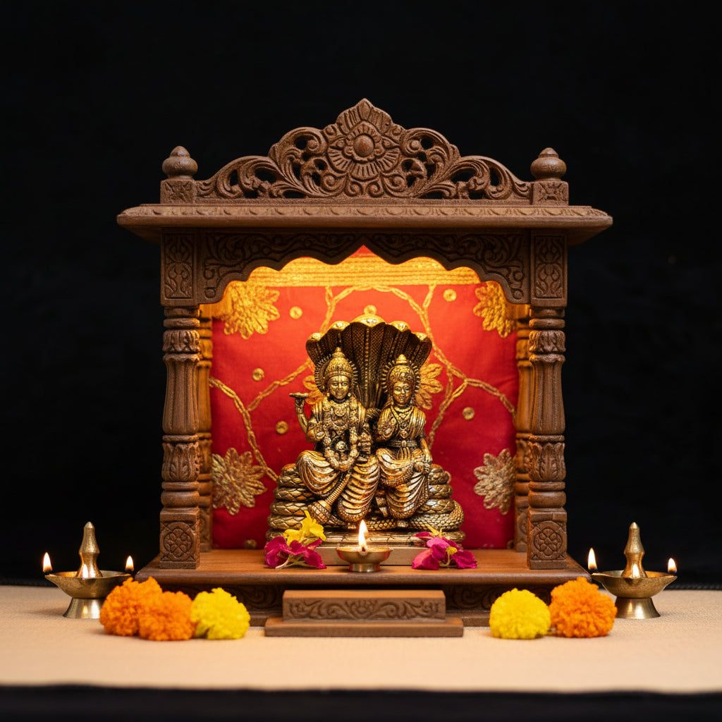 Laxmi Narayan Sitting on Sheshnaag Ashtadhatu Idol