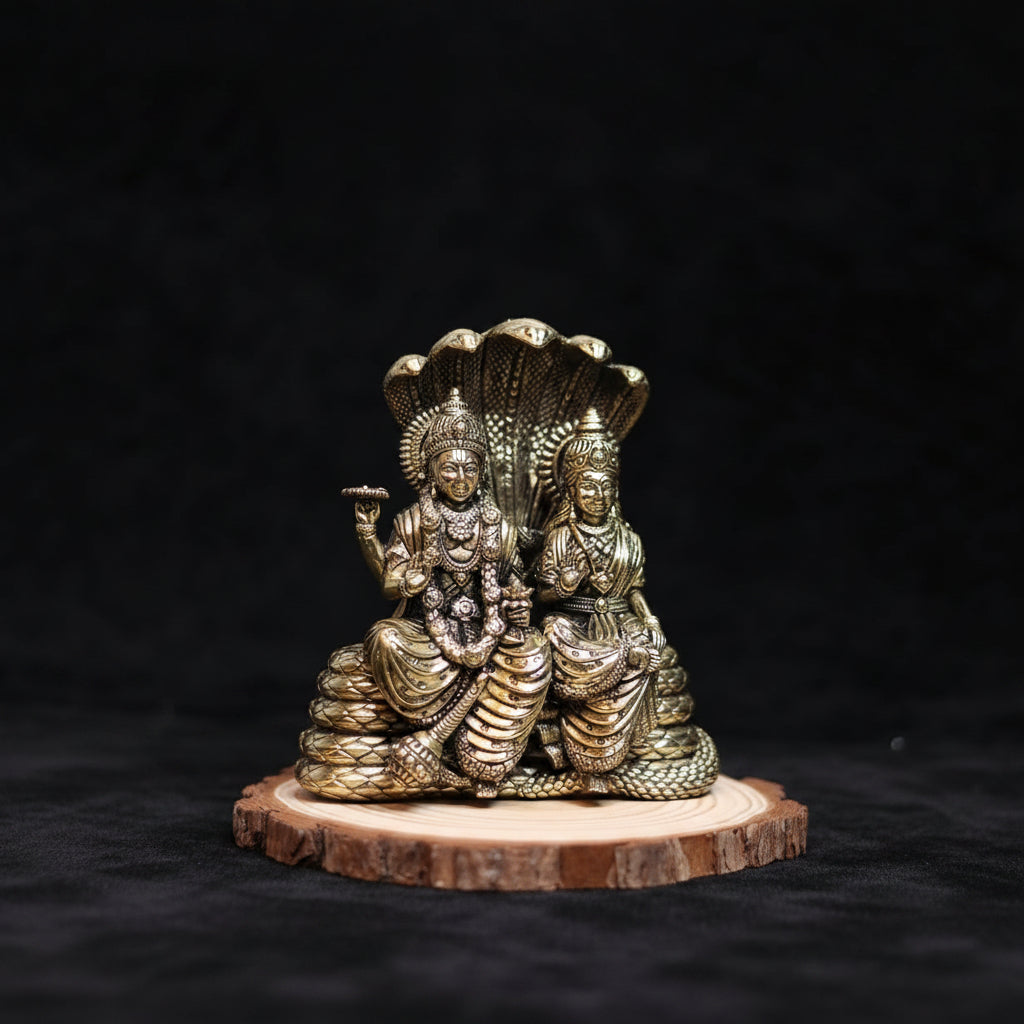 Laxmi Narayan Sitting on Sheshnaag Ashtadhatu Idol