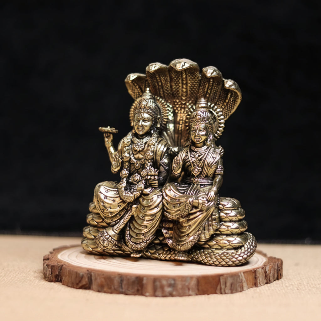 Laxmi Narayan Sitting on Sheshnaag Ashtadhatu Idol
