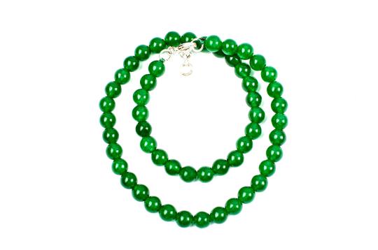Green Onyx Round Mala-54 Beads (Size: 8 mm)