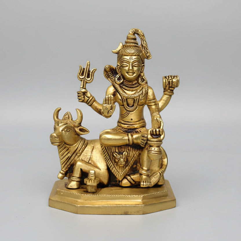 Bhagwan Shiva on Nandi Brass Idol