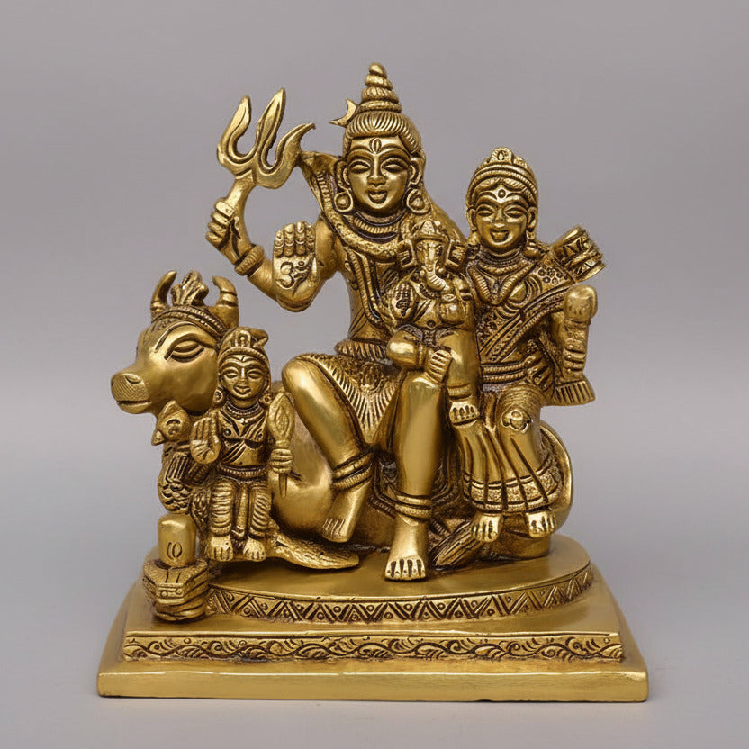 Shiv Parivar with Nandi Brass Idol