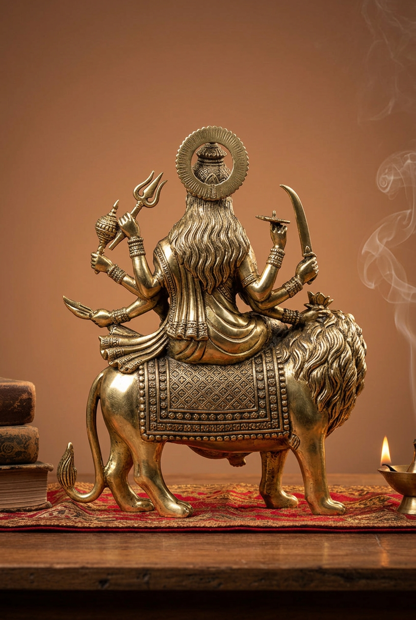 Durga Devi Ashtadhatu Idol Large Energised Maa Durga Mahishasuramardini Murti
