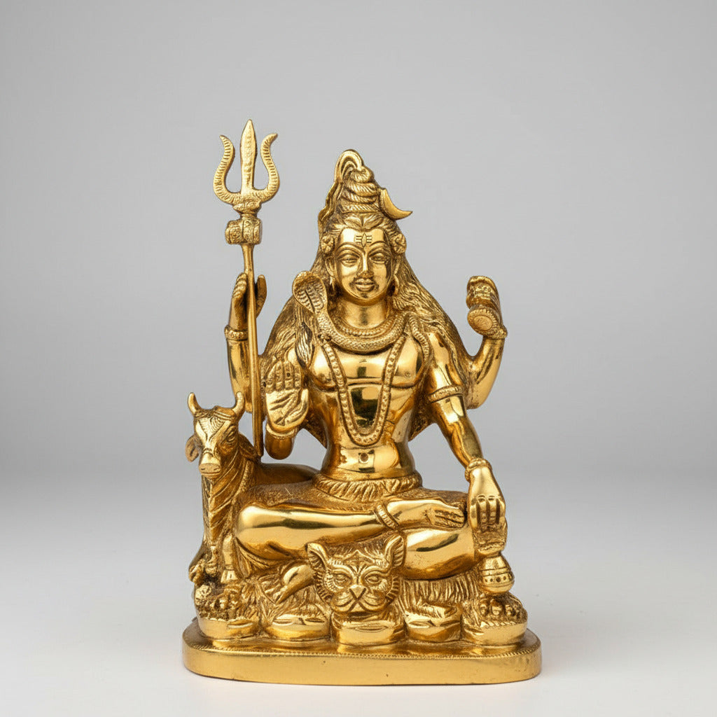 Meditating Shiva Brass Murti