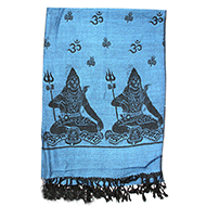 Meditating Shiva Shawl in Soft Jacquard Fabric-Purple