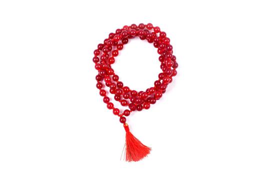 Red Agate Mala-108 Beads (Size: 6 mm)
