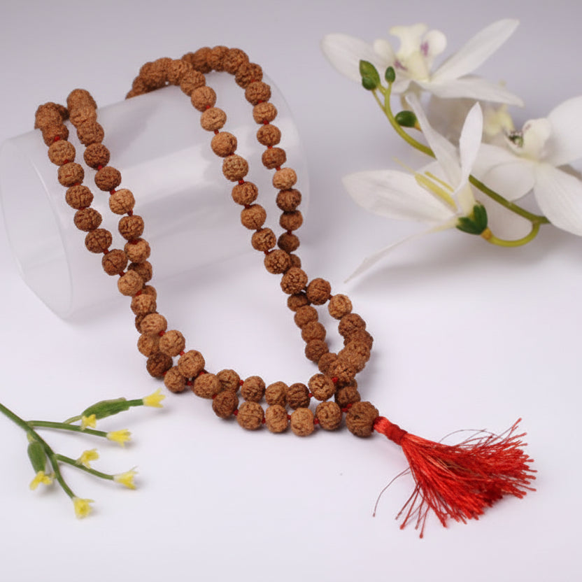 6 Mukhi Semi Chikna Mars Mala - 9 mm