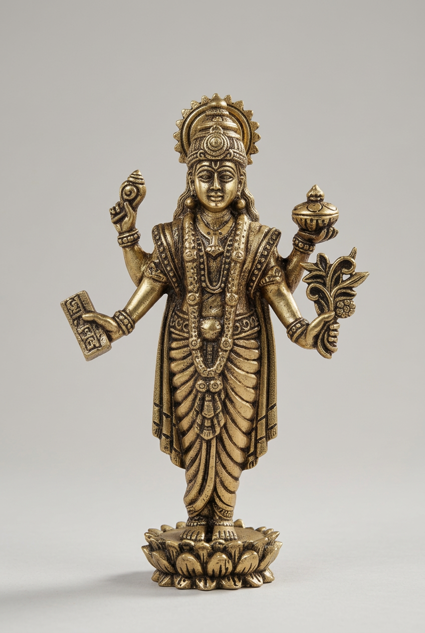 Dhanvantri Ashtadhatu Idol Large 5.8 Inches Energised Eight-Metal Sacred Murti
