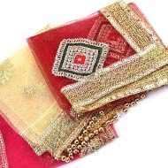 Traditional Netted Mata Ki Chunri-(Set of 3)