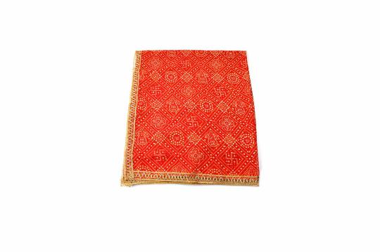 Criss Cross Floral & Chakra Pattern Chunri with Golden Lace Border-(Set of 3)