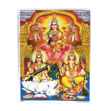 Ganesh Laxmi Saraswati Photo Large II-Only Photo