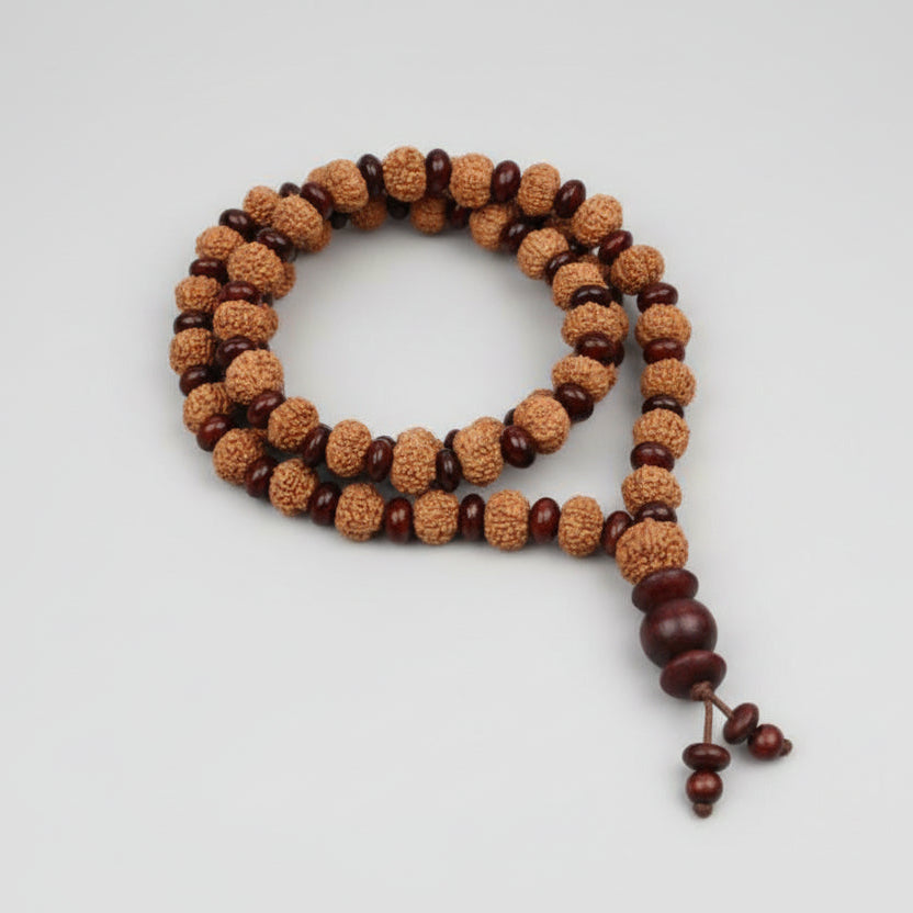 9 Mukhi Durga Mala from Java with Red Sandalwood Beads