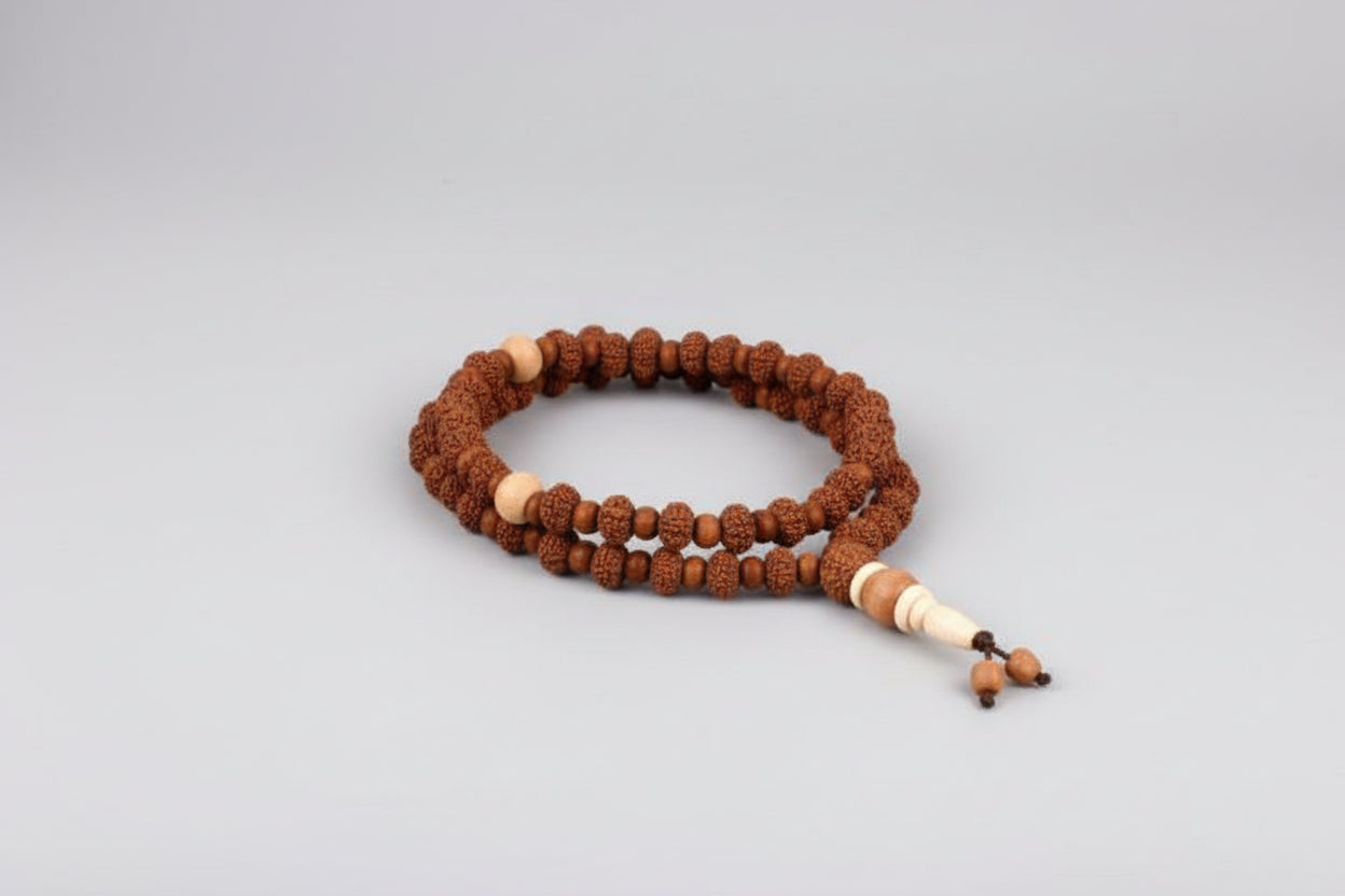 9 Mukhi Durga Mala from Java with Sandalwood Beads