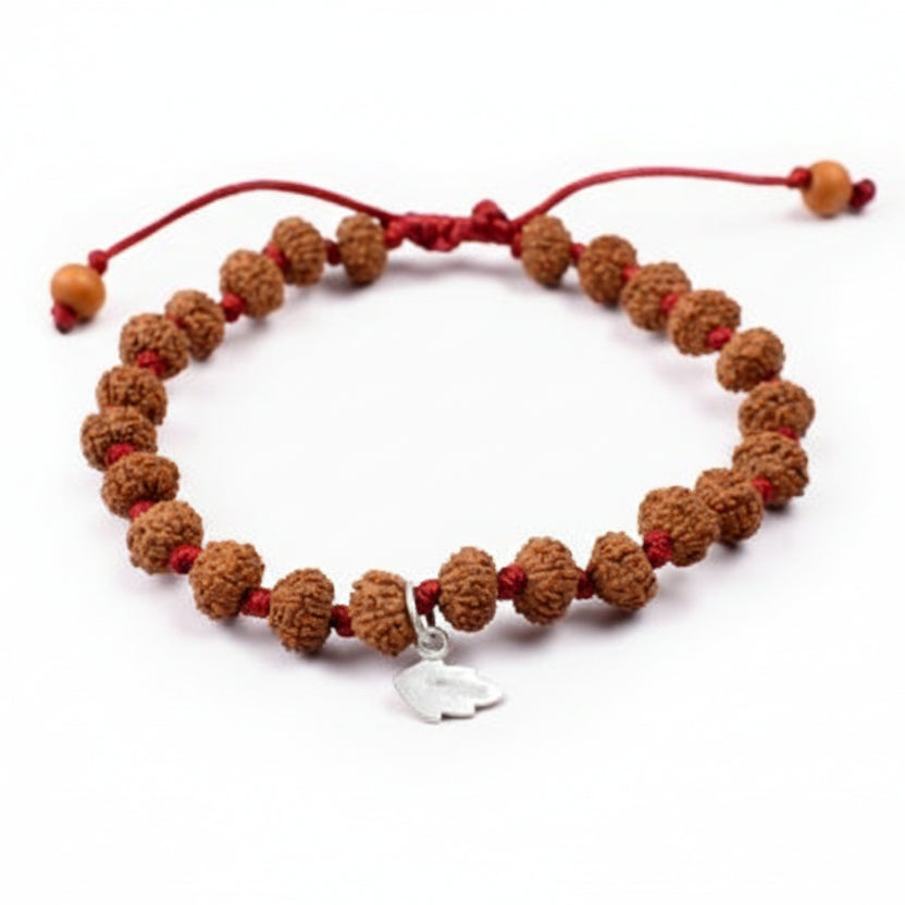 9 Mukhi Durga Shakti Bracelet From Java In Silk Thread-14 mm