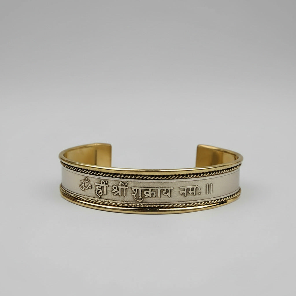 Shukra Venus Mantra Kada-Silver Finish