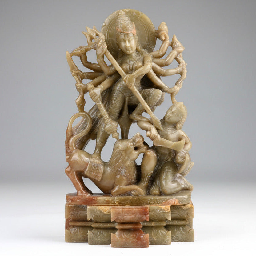 Mahishasurmardini Durga Devi Yellow Aventurine Idol