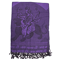 Durga Shawl in Soft Jacquard Fabric-Denim