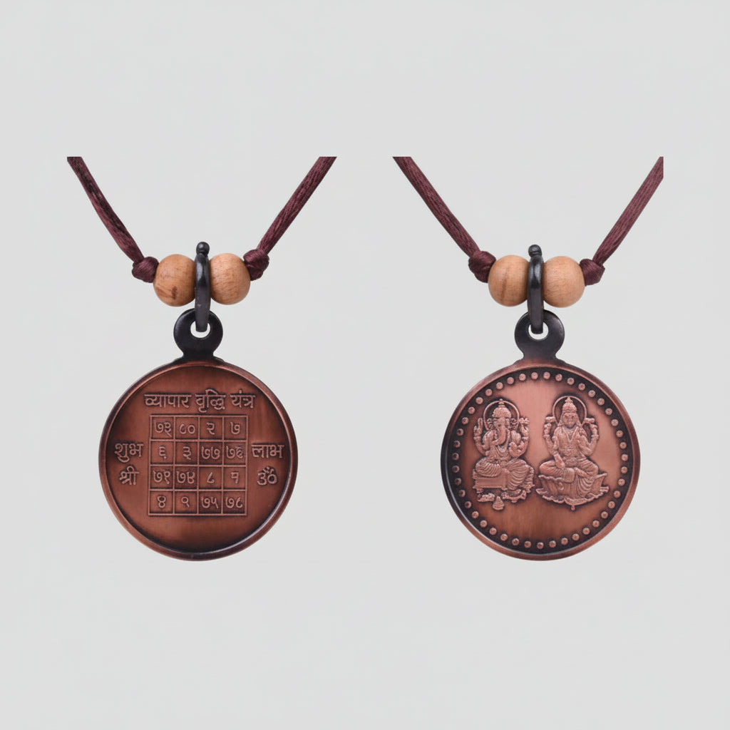 Vyapar Vriddhi Yantra Locket Copper-Small-With Thread