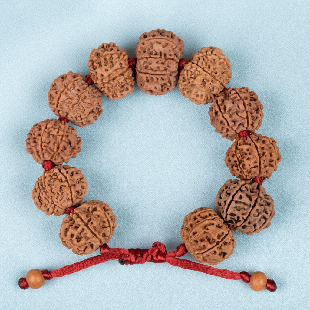 9 Mukhi Nepali Rudraksha Adjustable Bracelet
