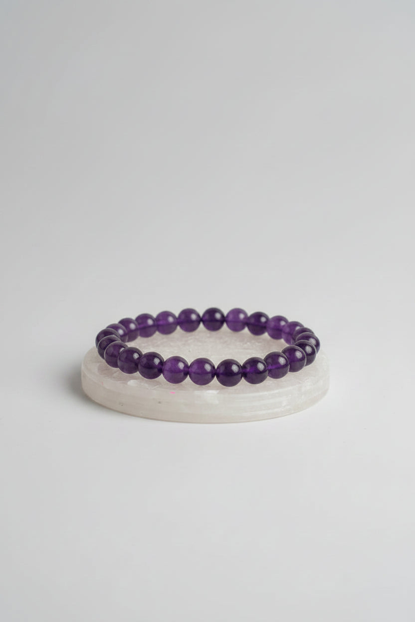 Amethyst Bracelet with FREE Raw Selenite Plate