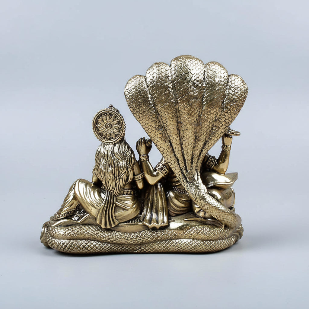 Anant Vishnu Lakshmi Sheshnaag Ashtadhatu Idol Energised Ananta Shesha Murti - ManiMonk