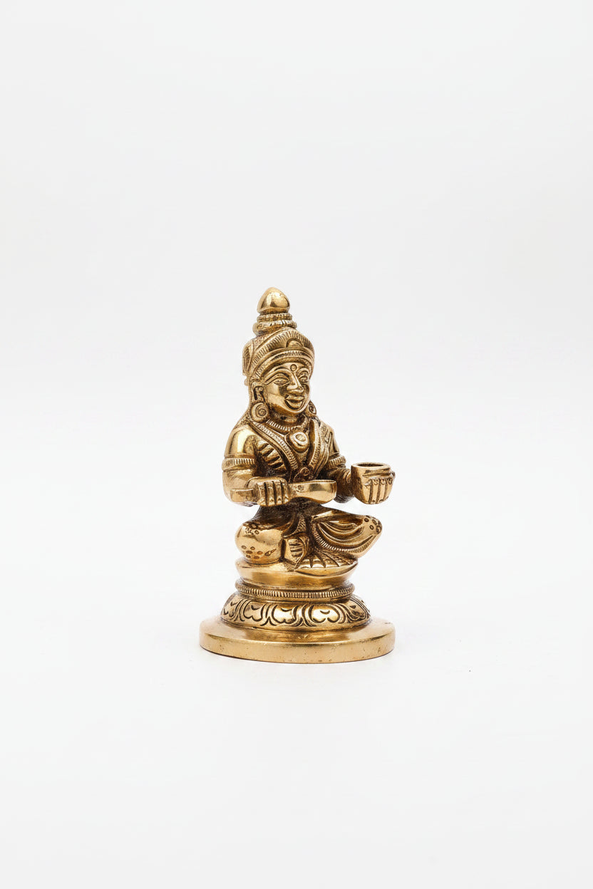 Annapurna Devi Brass Idol | 3.2 Inch | Goddess of Nourishment - ManiMonk