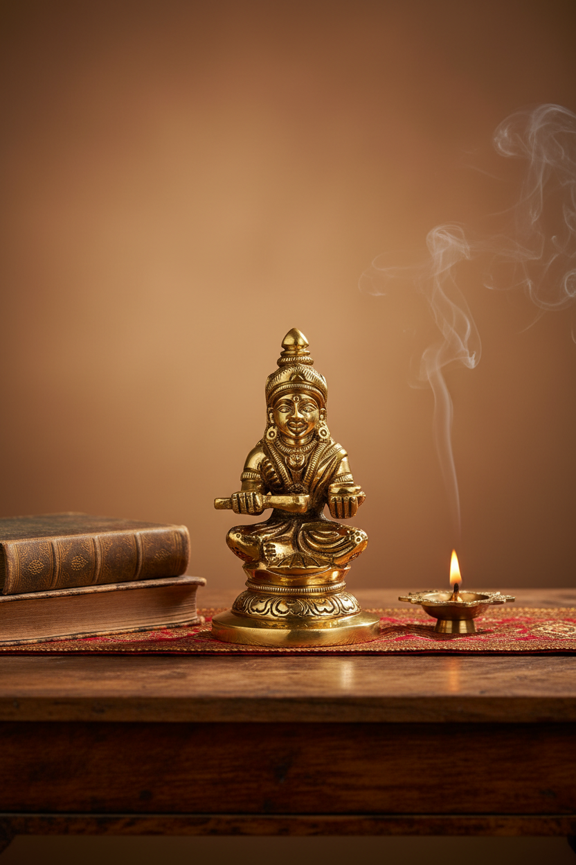 Annapurna Devi Brass Idol | 3.2 Inch | Goddess of Nourishment - ManiMonk