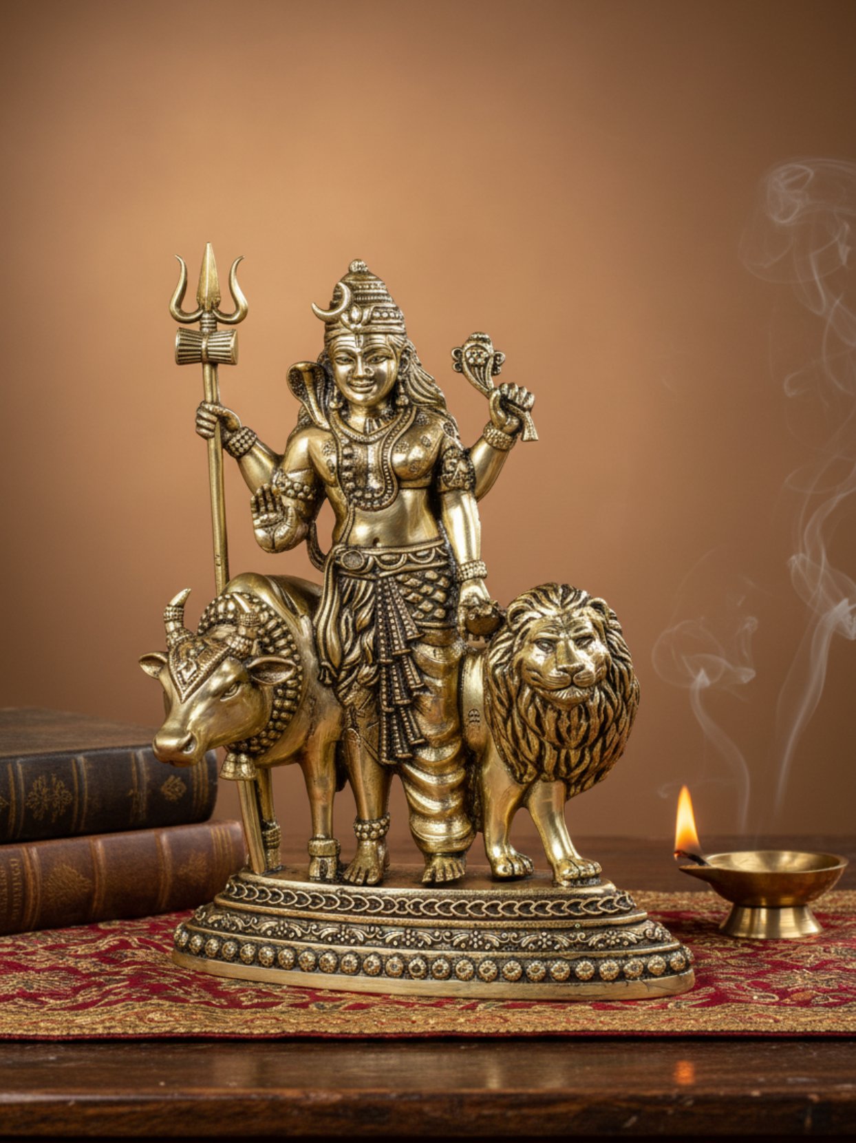Ardhanareshwar Ashtadhatu Idol | Energised Shiva Parvati Half Form Murti