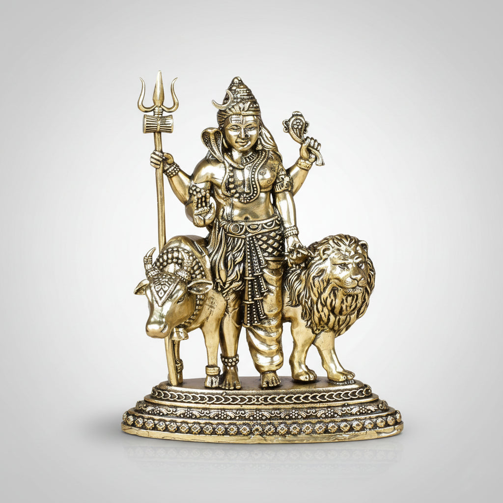Ardhanareshwar Ashtadhatu Idol | Energised Shiva Parvati Half Form Murti