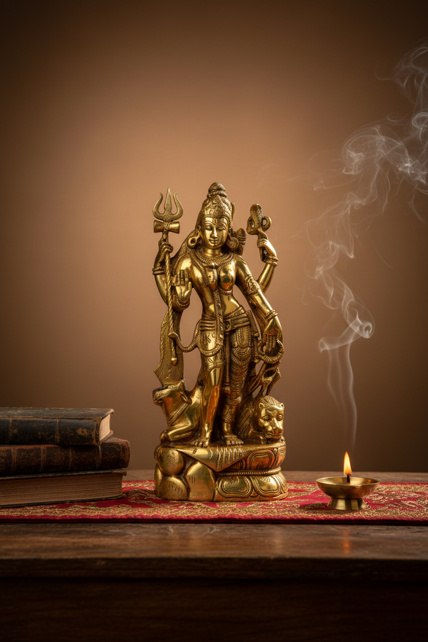 Ardhnareshwara Brass Murti | Shiva-Parvati Ardhanari Idol - ManiMonk