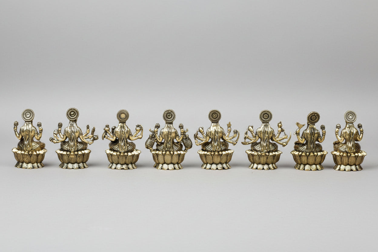 Ashta Lakshmi Ashtadhatu Idols Set All 8 Forms of Goddess Lakshmi - ManiMonk