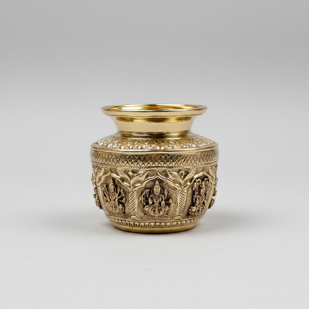 Ashtadhatu Ashta Laxmi Kalash Energised Eight-Form Lakshmi Puja Vessel