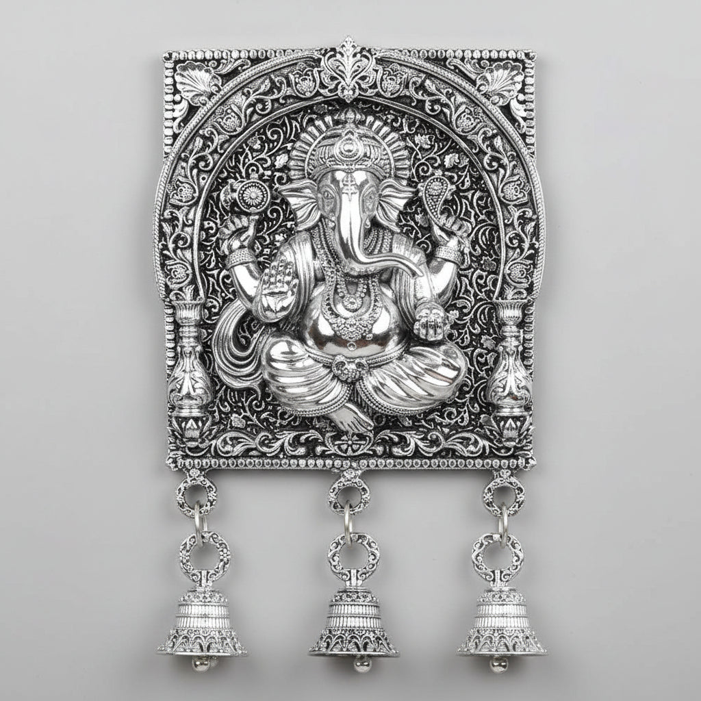  Ashtadhatu Chaturbhuj Ganesh Door Hanging Bells